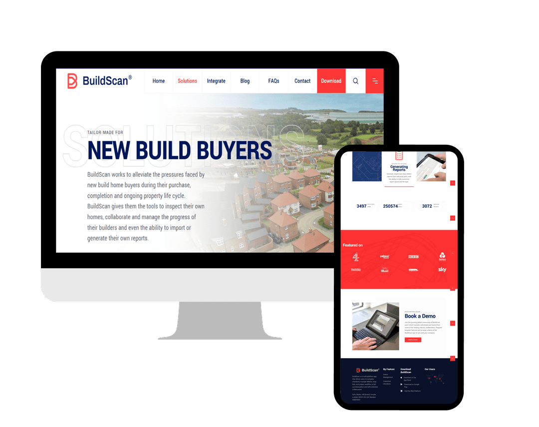 BuildScan – Construction Management App - Website application interface and features